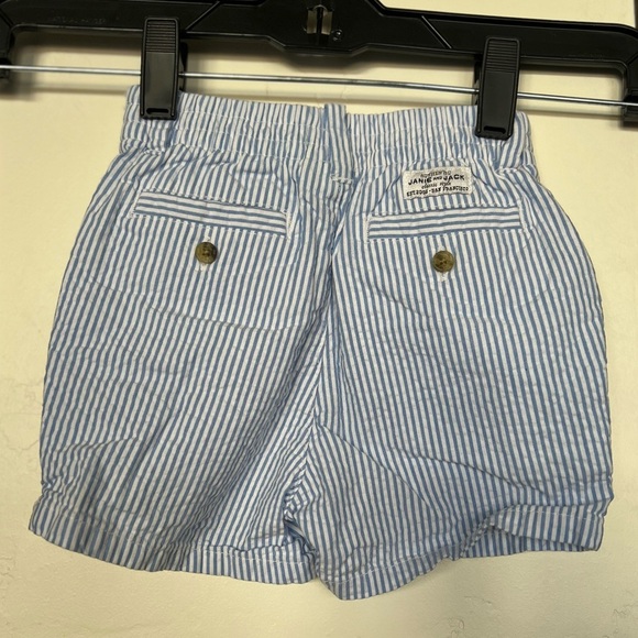 Janie and Jack Blue and White seersucker onesie and shorts sz 12/18 M EUC - Picture 11 of 12